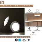 Lunabode LED 7.5 Inch Flush Mount Ceiling Light Fixture (6 Pack) - 16.5W, 1500Lm, 120V, 6000K Modern Kitchen Recessed Ceiling Lamp | Wet Location Dimmable LED Light | ETL, 4/6" J-Box