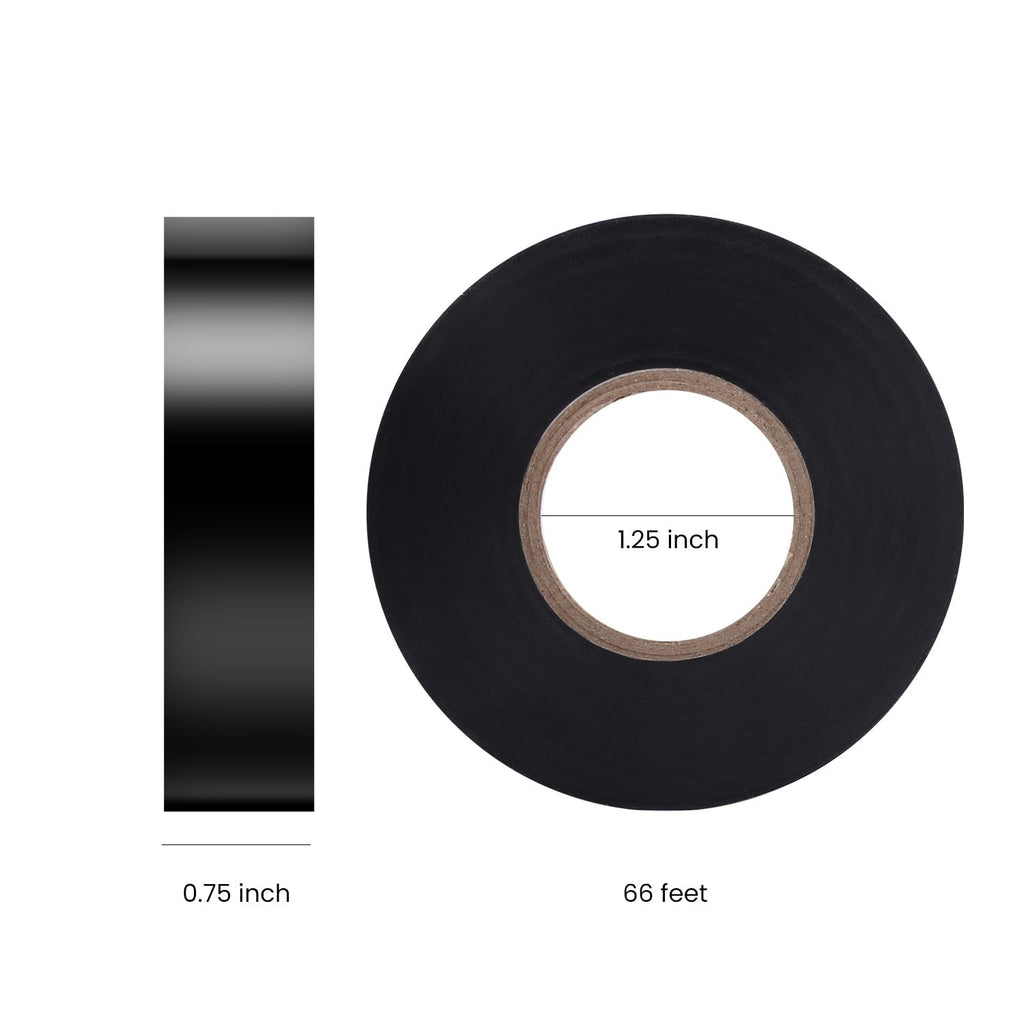 Lichamp 10-Pack Black Electrical Tape Waterproof, 3/4 in x 66ft, Industrial Grade UL/CSA Listed High Temp Electrical Tape Electric Super Vinyl
