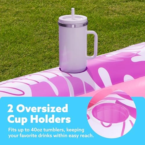 SLOOSH Inflatable Tanning Pool Lounger Float, 85" x 57" Extra Large Pool Floats Adult with Pillow, 4 in 1 Suntan Tub Raft Floatie,Sunbathing Bed Lounge Blow Up Ball Pit Party Gifts, XL-Hot Pink