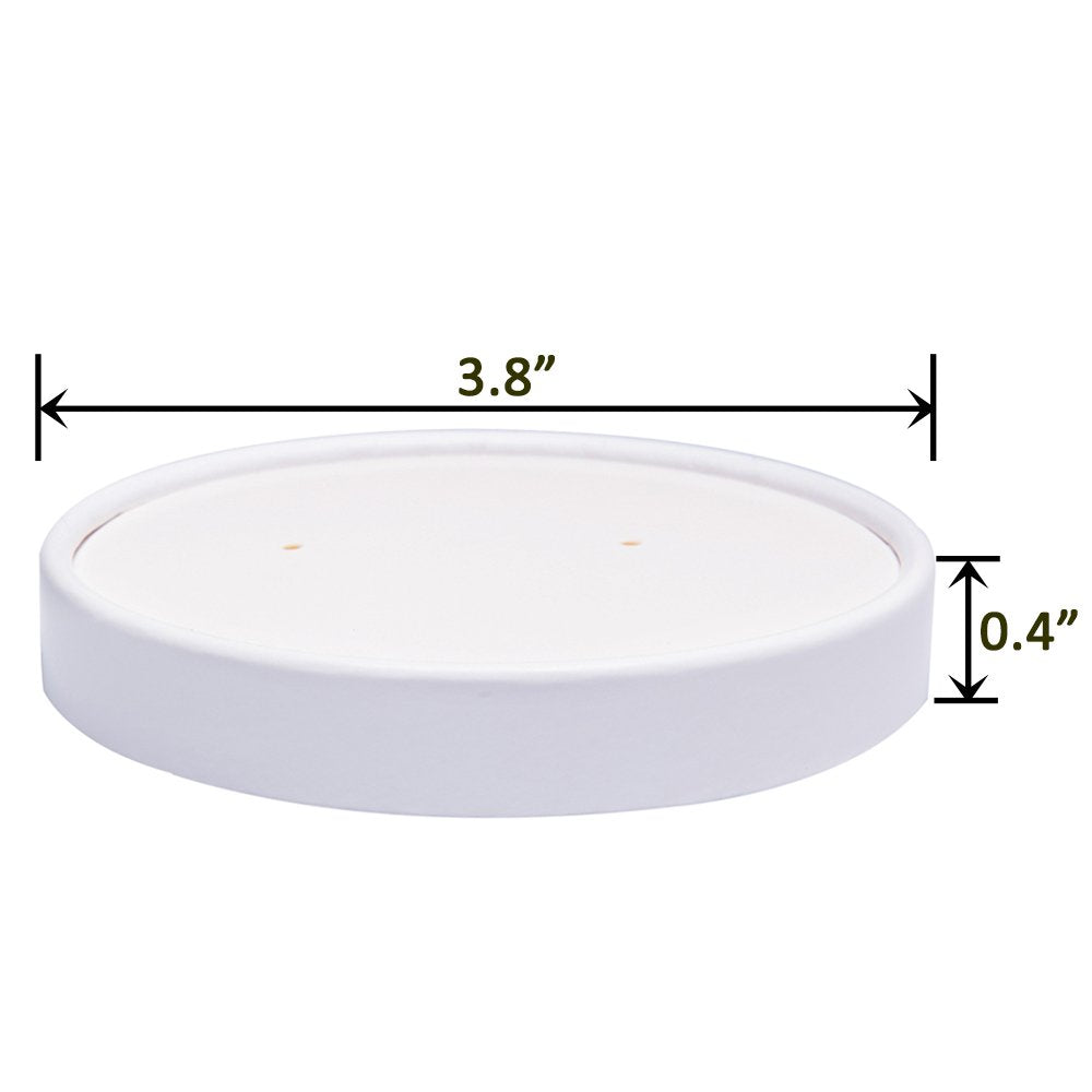 Belinlen 50 SET 8 OZ Disposable White Ice Cream Cups with Lids Medium Hot and Cold To Go Cups Paper Cup Takeout Food Container