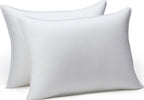 Amazon Basics Down Alternative Pillows for Stomach and Back Sleepers, Soft Density, Standard Size 26" x 20", White, 2-Pack