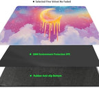 MTG Playmat Magic Card Playmat Game Mat,TCG & CCG Card Games Mat with Free Storage Bags Size 24 x 14 Inches (No with Zones,Moon)