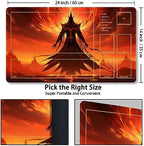 Playmat for MTG, with Free Storage Bags,Game Mat 24 x 14 inches, TCG and Board Game Mat for Cards,Mousepad Desk Mats (with Zones,Magic Mat 2)