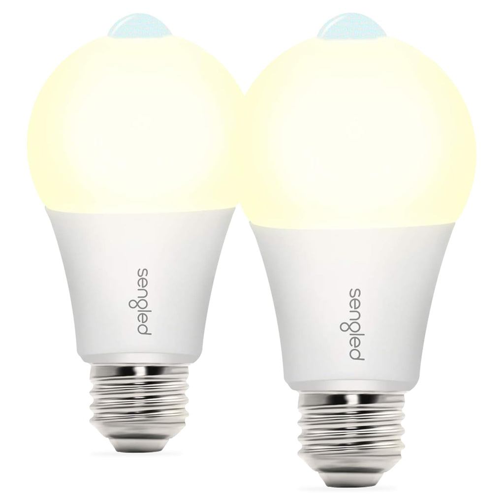 Sengled Motion Sensor Light Bulbs, A19 LED Dusk to Dawn Bulbs 3000K Soft White, Motion Activated Indoor Outdoor Light Bulbs 8.8W (60W Equivalent) 800 Lumens for Porch, Garage, Hallway, 2 Pack