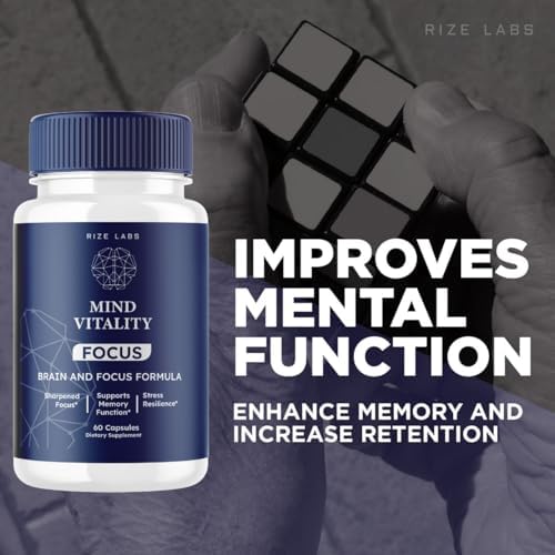 Mind Vitality Focus Brain Supplement to Boost Focus and Concentration & Avoid Mid-Afternoon Fatigue, Advanced Formula - Pack of 5(300 Capsules)
