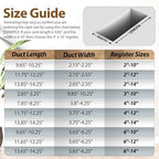 Floor Register 2x12, Floor Vent Covers 2 Pack, Steel Adjustable Air Supply Grille Register Vent Cover Grill for Sidewall and Floor, Vent Covers for Home Floor, Black