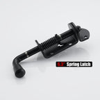 JQK Spring Loaded Barrel Bolt Latch, Heavy Duty 304 Stainless Steel Thickened 3mm Door Lock, 6.3 Inch Black, HSB410-BK-P2
