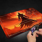 Playmat for MTG, with Free Storage Bags,Game Mat 24 x 14 inches, TCG and Board Game Mat for Cards,Mousepad Desk Mats (with Zones,Magic Mat 2)
