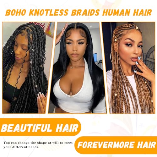 Human Braiding Hair Water Wave Bulk Human Hair For Braiding No Weft Wet And Wavy Human Hair Braiding Hair Extensions For Boho Braids 2 Bundles Human Hair Per Pack 100g (26inch, #4)