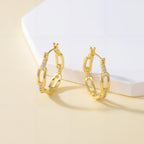 RYHIX 14K Gold Hoop Huggie Earrings for Women Gold Earrings Hoops Earring Trendy Cable Design Womens Earring 25mm