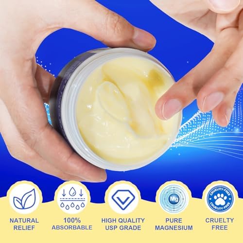 Magnesium Cream, Magnesium Lotion for Sleep, Topical Magnesium Oil Cream for Feet, Legs or Arms, Magnesium Sleep Cream with Essential Oils, Lavender, 3.17 Oz - Safe and Easy to Absorb