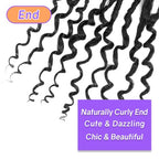 Crochet Butterfly Locs with Curly Ends 36 Inch, Boho Distressed Butterfly Locs Crochet Hair, Black Bohemian Goddess Faux Butterfly Braids with Curly Ends (6 Packs, 1#)