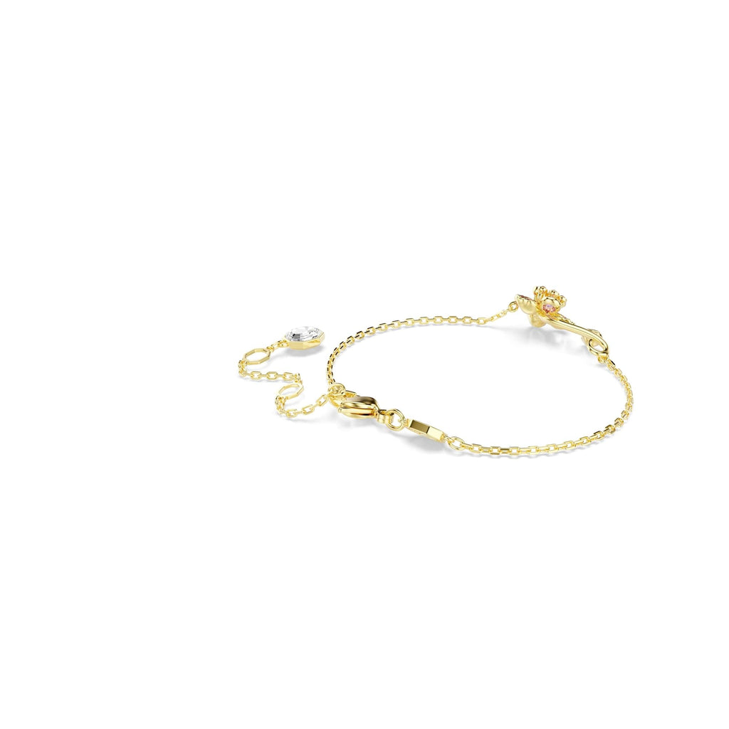 Swarovski Idyllia bracelet, Mixed cuts, Flower, Multicolored, Gold-tone finish