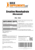 BULKSUPPLEMENTS.COM Creatine Monohydrate Powder - Micronized Creatine Monohydrate, Creatine Supplement, Creatine Powder - 5g (5000mg) per Serving, Unflavored & Gluten Free, 250g (8.8 oz)