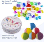 Bath Bombs for Kids, 12pcs Bath Bombs with Surprise Crystal Toys Inside, Handmade Natural and Organic Bubble Bath Fizzies, Birthday Easter Gift for Girls and Boys