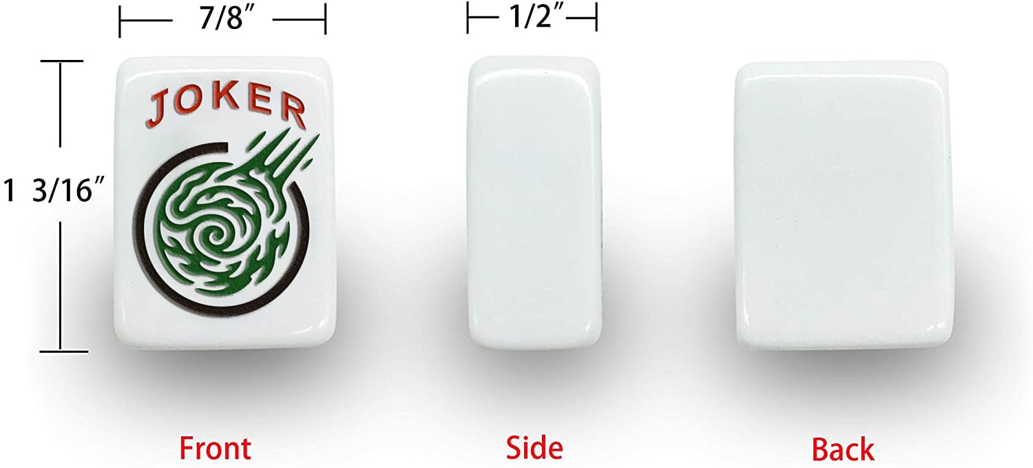 American Mahjong Game Set: 166 White Engraved Tiles, Western Mah Jongg Play, Traveler Size Case, Dices, Chips, Manual, Win Indicator