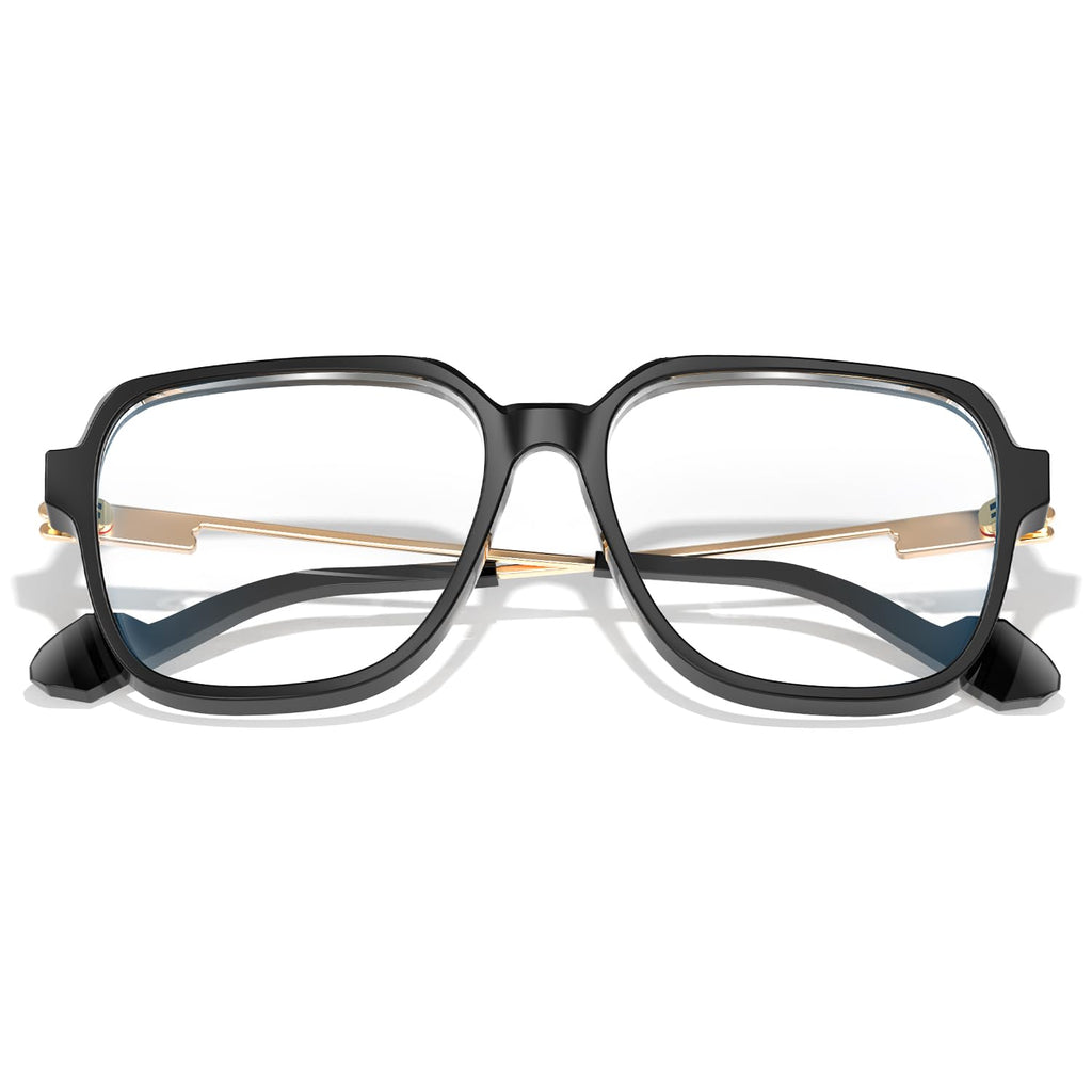 VISOONE Blue Light Glasses Matte Black Oversized Square Frame Anti Glare Ryan