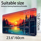 for MTG Game Playmat, for Magic TCG Rubber Play mat,Tabletop Card Playmats with Smooth Surface,Trading Card Inked Game Mat with New Zones,Battle Game,Sunset Forest