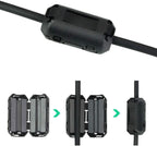 Tamicy 60 Pieces Clip-on Ferrite Ring Core RFI EMI Noise Suppressor Cable Clip for 3mm/ 5mm/ 7mm/ 9mm/ 13mm Diameter/Video Cable Power Cord (Black)