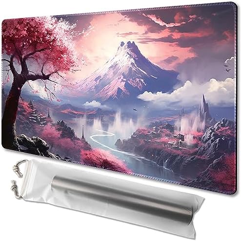 MTG Playmat Size 24x14in Free Storage Bags Non-Slip Backing, Ideal for Card Game Enthusiasts TCG Playmat (Sakura Kasumi-No Deck)