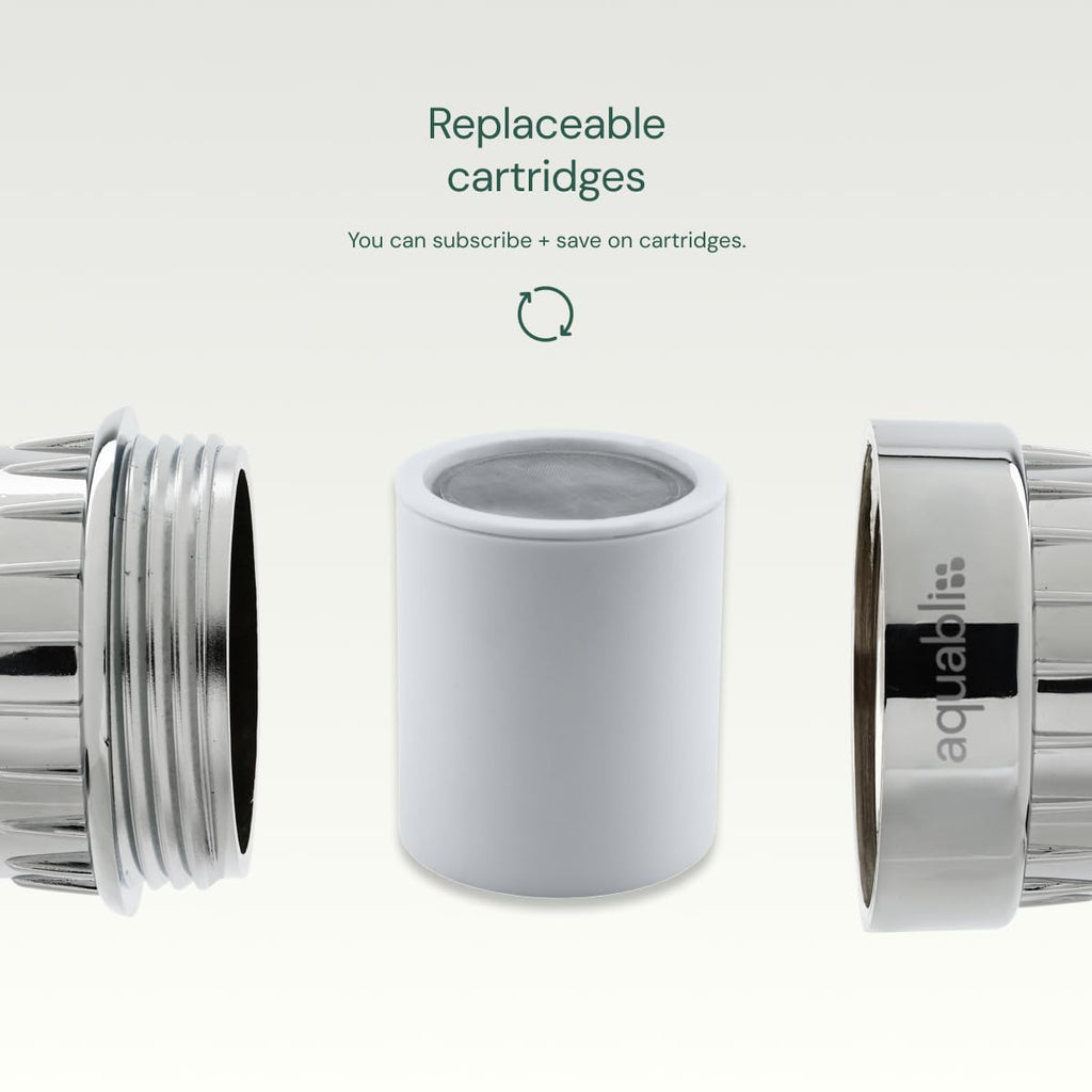 AquaBliss High Output Shower Filter Replacement Cartridge – Reduces Chemicals & Chlorine, Restores pH Balance, Glowing Skin, Strong Nails & Shimmering Hair – 1-Pack (SFC100)