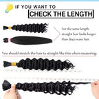 18 Inch Deep Wave Bulk Hair for Braiding 2 Bundles 200g Natural Black Curly Braiding Hair for Boho Braids Micro Twist No Weft Wet and Wavy Extensions