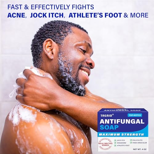 TAGRID Antifungal Soap Kit, Tea Tree Soap, Antifungal Face Wash, Antibacterial Treatment for Body Jock Itch, Ringworm, Athlete's Foot, Folliculitis, Tinea Versicolor, Fungal Acne Treatment (TOP-NOTCH)