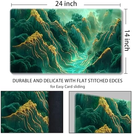 MTG Playmat Magic Card Playmat Game Mat,TCG & CCG Card Games Mat with Free Storage Bags Size 24 x 14 Inches (No with Zones,Mountain4)