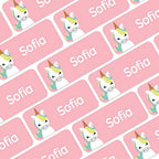 – Personalized Name Labels for Kids (120) – Waterproof & Durable Stickers for Clothing, School & Daycare Items - Unicorns