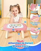 Magnetic Drawing Board, Toddler Girl Toys for 1-2 Year Old, Doodle Board Pad Learning and Educational Kids Toys for 1 2 3 Year Old Baby Girl Birthday Christmas GIF- Pink