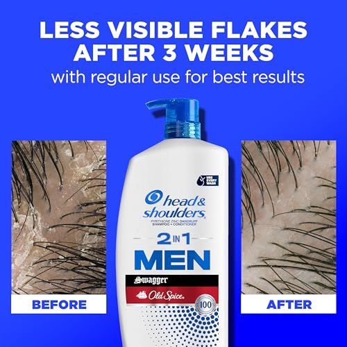 Head & Shoulders Mens 2 in 1 Dandruff Shampoo and Conditioner, Anti-Dandruff Treatment, Old Spice Swagger for Daily Use, Paraben Free, 31.4oz, 2 PACK