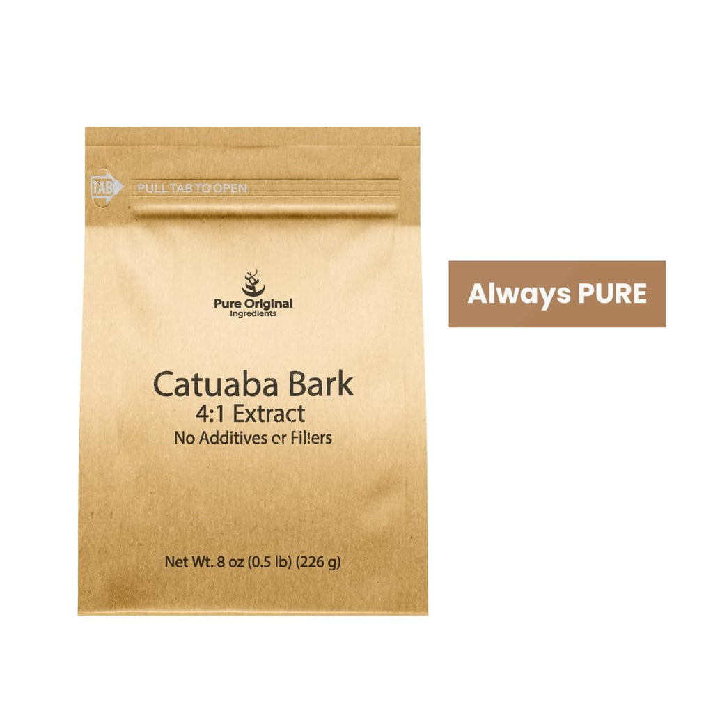 PURE ORIGINAL INGREDIENTS Catuaba Bark, 4:1 Extract, Fine Powder, Dietary Supplement (8 Ounce)