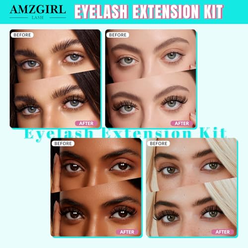 Lash Clusters Kit 240Pcs,Diy Eyelash Extension Kit 40D D Curl,Individual Lashes Cluster with Lash Bond & Seal Lash Tweezer and Lash Glue Remover,Eyelashes Extensions Kit For Beginners (D-MIX 9-16mm)