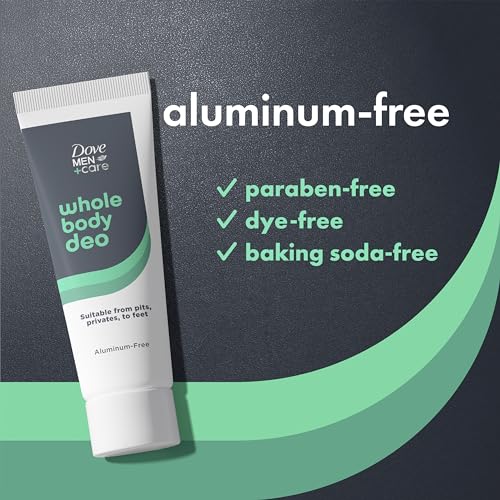 DOVE MEN + CARE Whole Body Deo Aluminum-Free Deodorant Cream Aloe + Bamboo Suitable from Pits, Privates, to Feet 2.5 fl oz