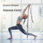 Stretching Strap Yoga Strap with Loops, Stretch Straps for Physical Therapy, Non-Elastic Exercise Strap for Pilates, Dance and Gymnastics with Workout Guide (Silver Gray)