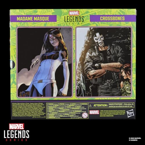 Marvel Legends Series Madame Masque & Crossbones, Marvel Super-Villains Comics Collectible 2-Pack, 6-Inch Action Figures (Amazon Exclusive)