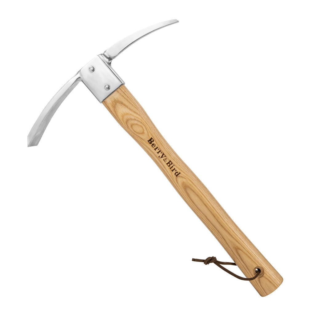 Berry&Bird Garden Mattock Pick Axe, 14.9" Digging Tool with Wood Handle