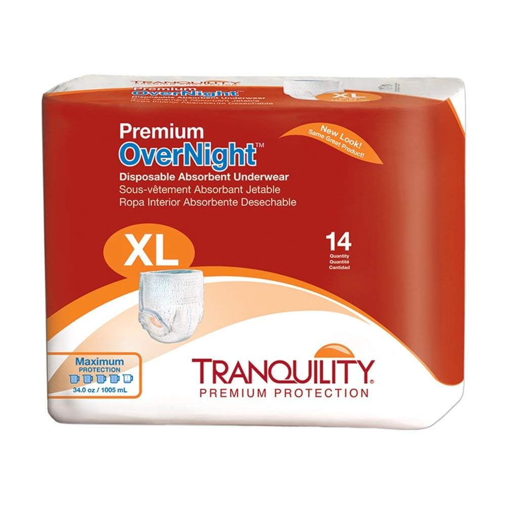 Tranquility Premium Overnight Disposable Absorbent Underwear (DAU) - XL - 56 ct