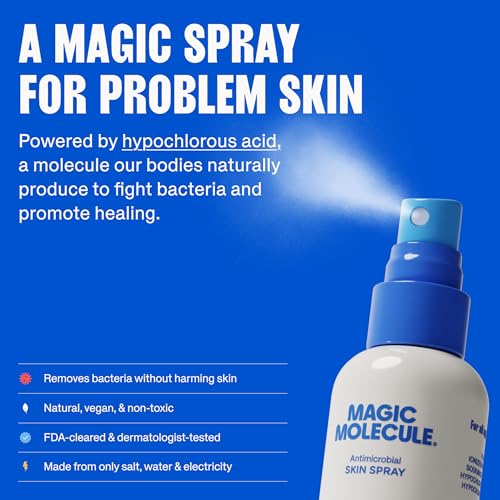 Skin Cleanser for All Skin Types, Hypochlorous Acid Spray Helps Heal Acne Prone Skin, Eczema and Itchy Rashes and 50 Other Skin Ailments, Safe for Multiple Daily Uses, 8 oz Spray
