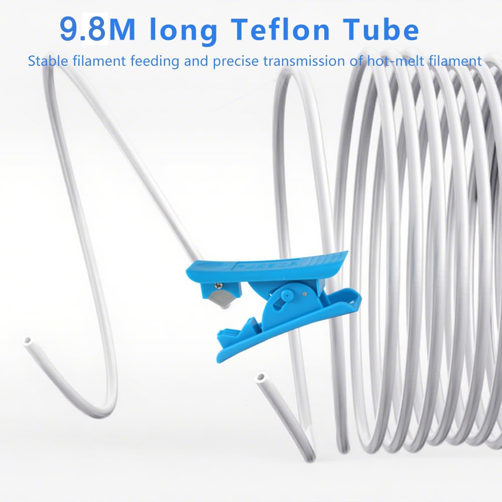 10M (32.8ft) PTFE Teflon Tube for 1.75mm Filament : 2.5mm ID×4mm OD Bowden Tube, for Bambulab AMS X1/ X1C/ P1P/ P1S/ A1/ A1 Mini, Prusa MMU3/ Direct Drive Extruder, with Tubing Cutter