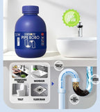 Pipe Bobo Drain Cleaner, Professional Strength Pipe Dredging Formula for Kitchen Sinks, Shower Drains, Tubs, Dissolves Blockages (3Pcs)