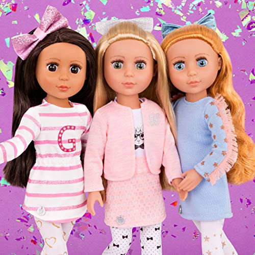 Glitter Girls – 14-Inch Fashion Doll – Blonde Hair & Green Eyes – Pink Cardigan & Skirt – Cat – Themed Outfit – 3+ Years– Fifer