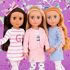 Glitter Girls – 14-Inch Fashion Doll – Blonde Hair & Green Eyes – Pink Cardigan & Skirt – Cat – Themed Outfit – 3+ Years– Fifer