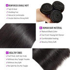 Brazilian Hair Straight Wave 3 Bundles Human Hair 10A Grade Unprocessed Virgin Remy Hair Bundles 24 26 28 Inch Silk Straight Hair Bundles Human Hair Weave Bundles Hair Extensions Double Weft