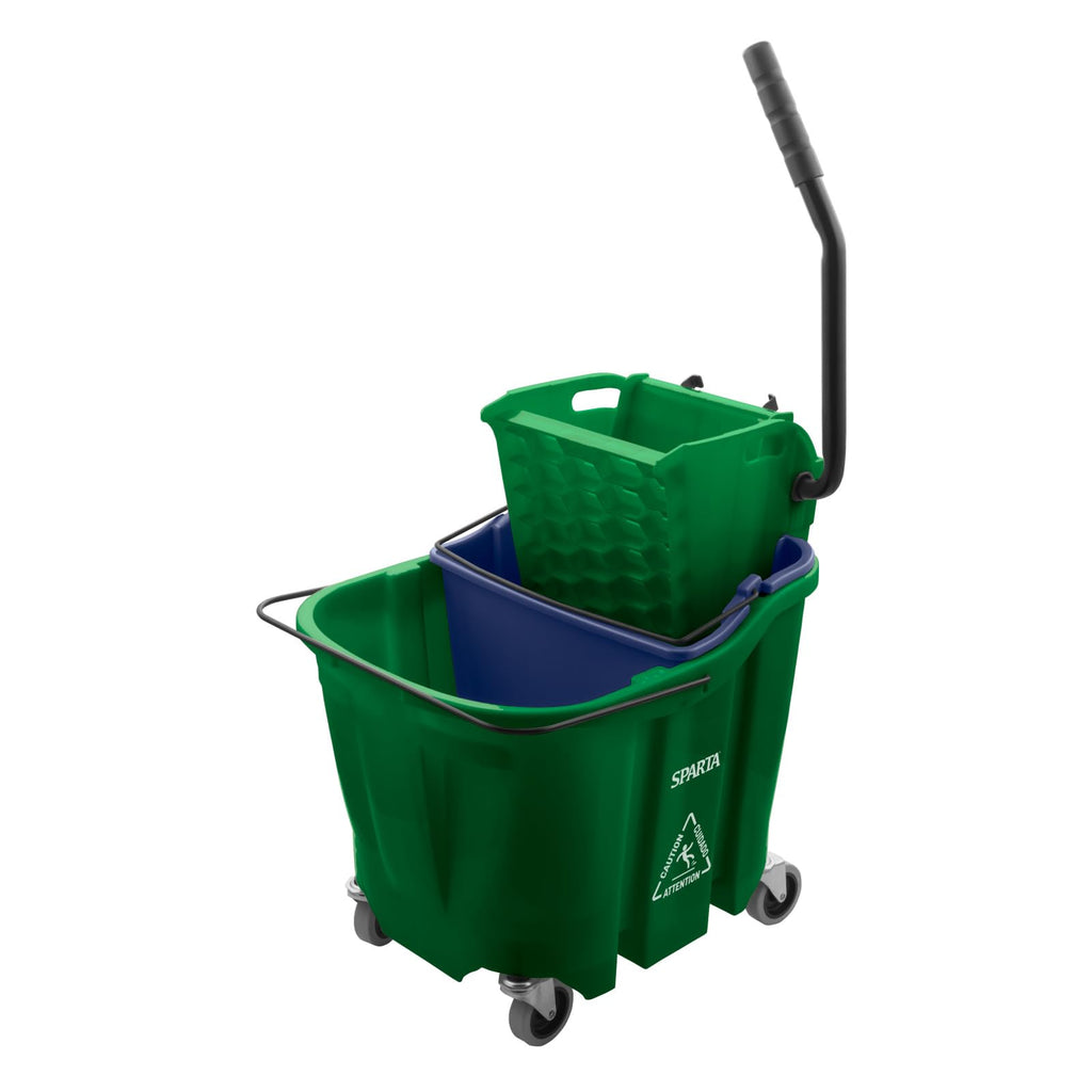 SPARTA 35 Qt Mop Bucket System with Wringer and Insert, Green