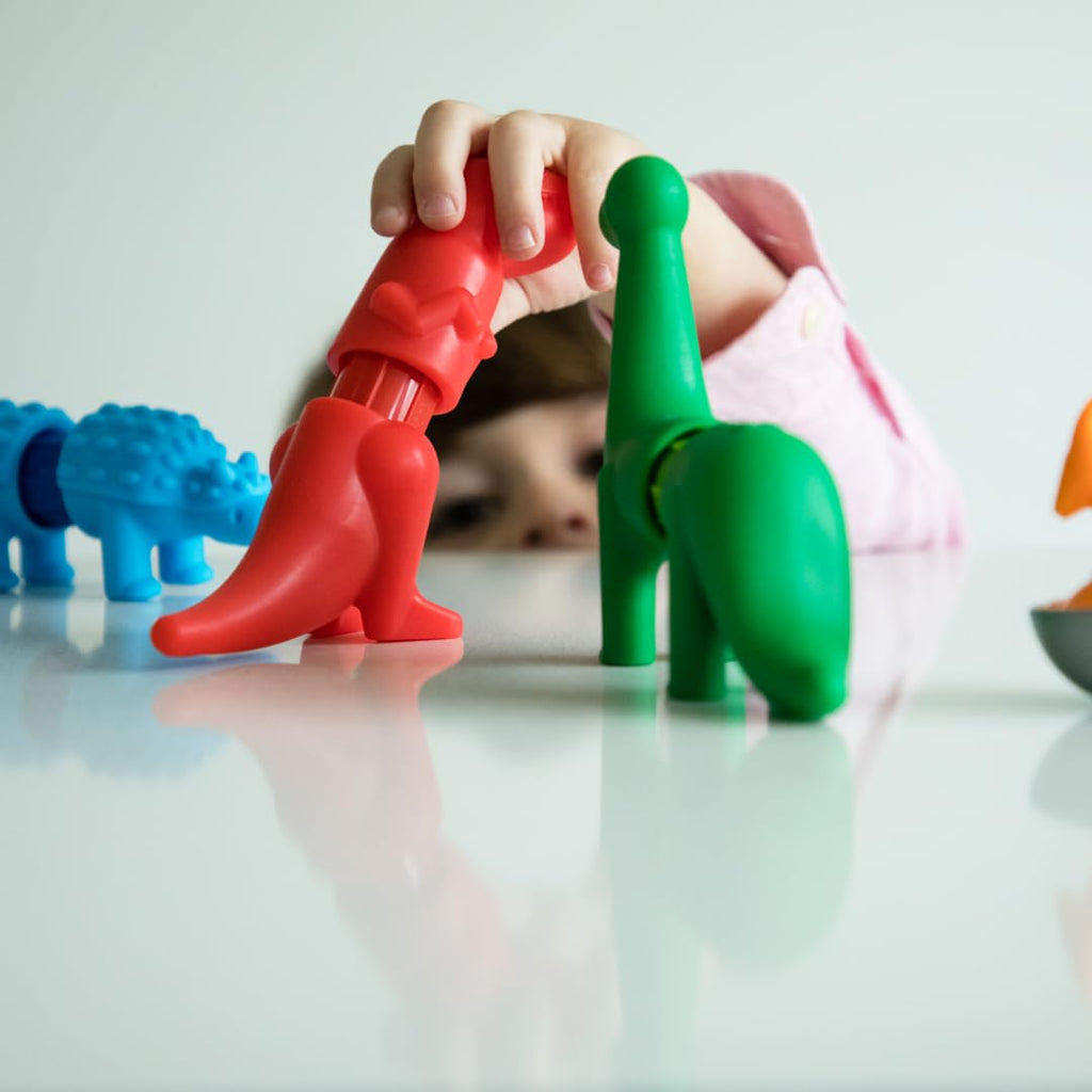 SmartMax My First Dinosaurs STEM Magnetic Discovery Building Set with Soft Animals for Ages 1-5