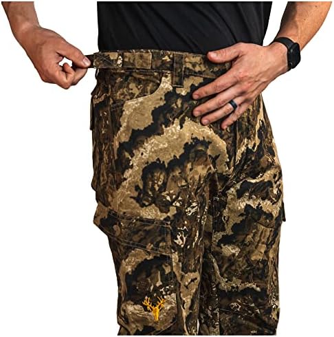 HOT SHOT Men’s Camo Performance Pant, Multi-Pocket Adjustable Waist Pants, Comfortable Year-Round Deer Hunting Gear for Men