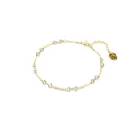 Swarovski Remix Collection strand, Round cut, White, Gold-tone finish