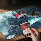 MTG Playmat Non-Slip Rubber Backing Printing Commander Board Game Desk Mat Duel Mat TCG PTCG Playmat 24x14 inches and Free Storage Bags (Skeleton Army)