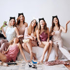 Semato Bachelorette Party Favor Set Bride Spa Headband Bride Headband and Bridesmaid Headband Skincare Headbands for Women Cute Bow Head Bands Party Supplies (1 bride+ 7 black)